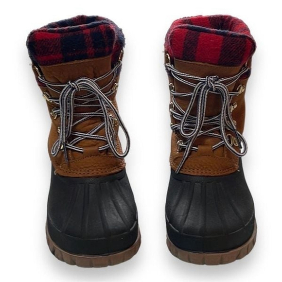 J.Crew Shoes - J. Crew Duck Boots Women's in Nubuck Leather Red and Black Plaid Size 7M